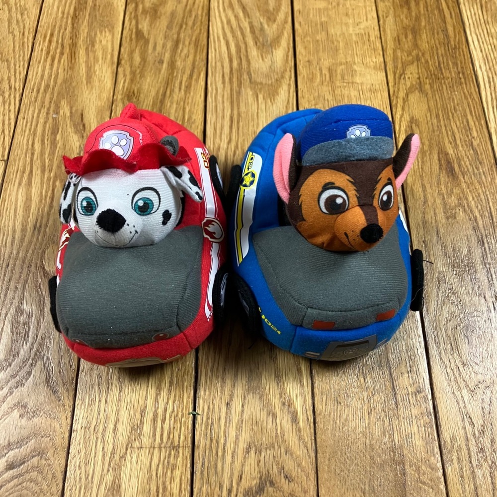 Kids Paw Patrol Marshall Chase Character Slippers 9/10 Red Blue - Picture 1 of 5